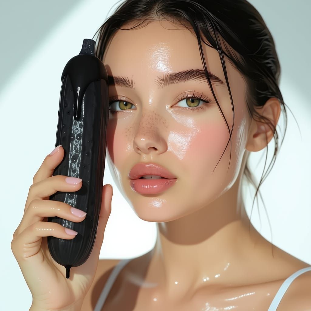 Hyperrealistic Woman With Leaking Object