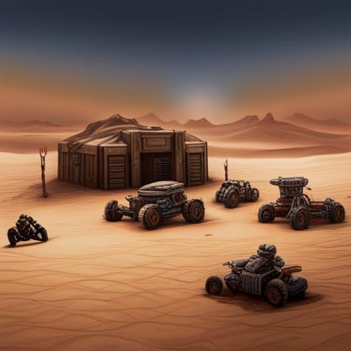 Grimdark Desert Race in Warhammer 40k Style