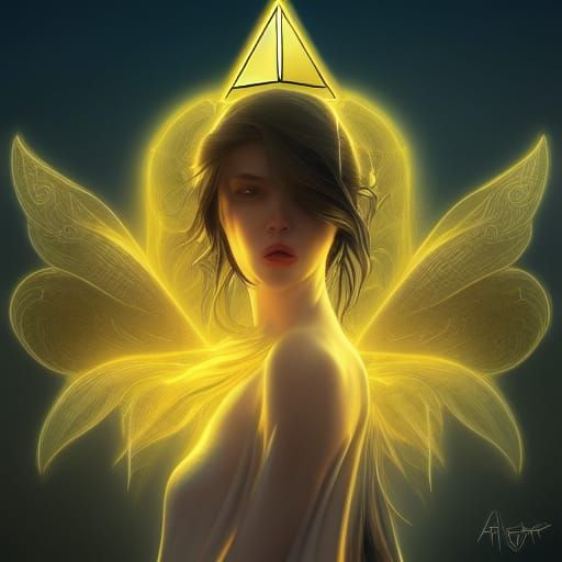 Ethereum Logo with Fairy Wings in Digital Metaverse