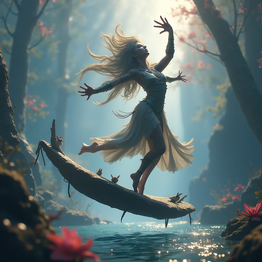 Dancing Mussels in Vibrant Colors, Fantasy Art