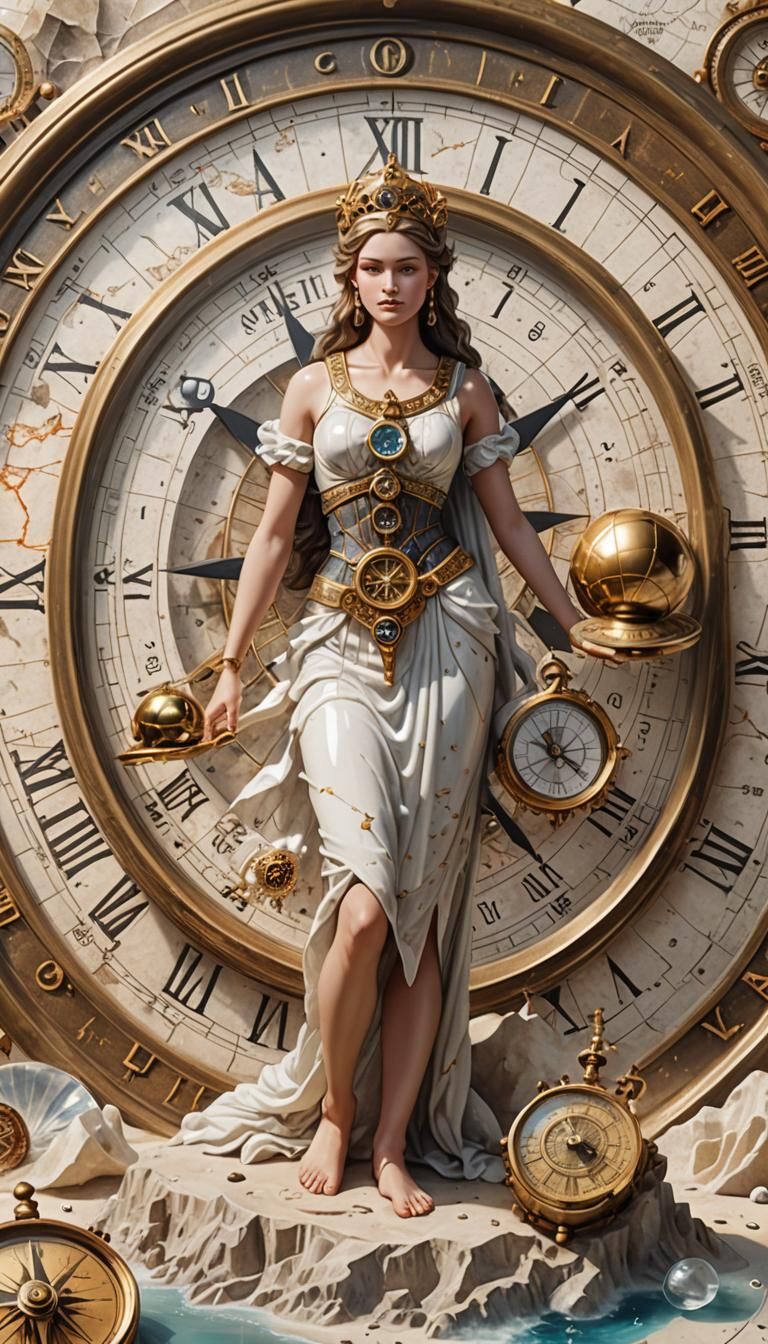Crystal Goddess of Time with Ancient Symbols