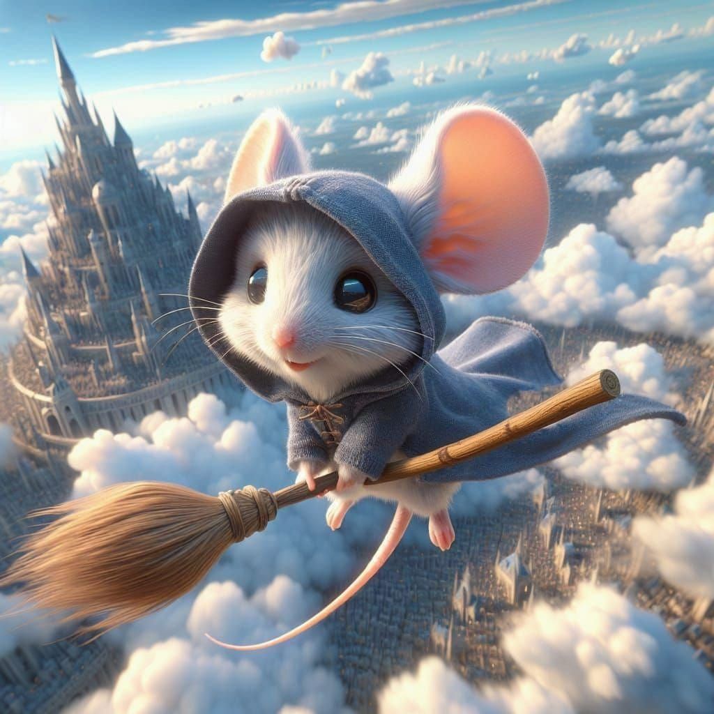 Weathered Wooden Broomstick Scene