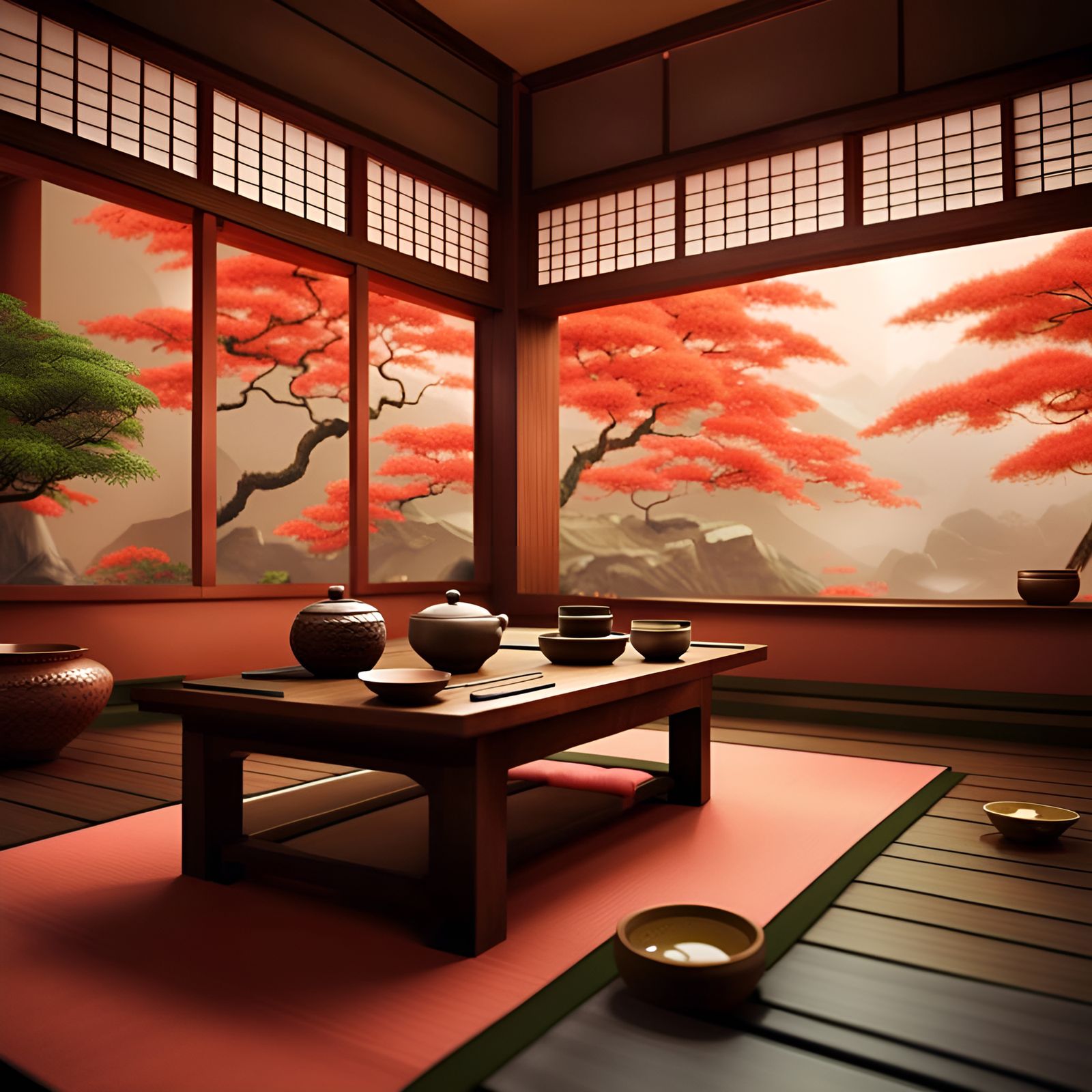 Japanese Tea Ceremony: Matte Painting