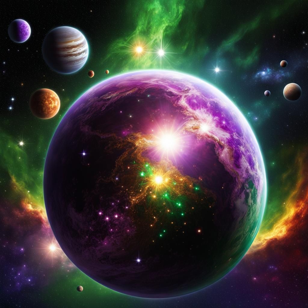 Spectacular Supernova Explosion with Nebulae and Stargazer