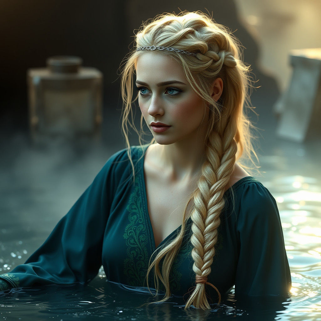 Gallo-Celtic Goddess Icovellauna Emerging from Sacred Spring