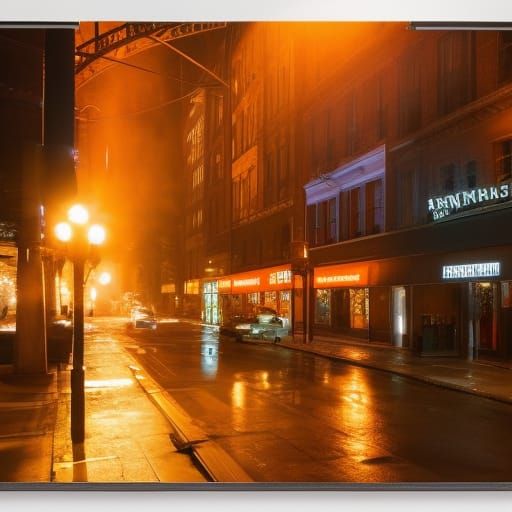 Dystopian Cityscape with Green Trees: 8K Photography