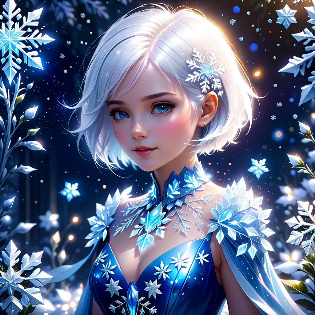 Ethereal Woman with Magical Flowers in Hyperrealism