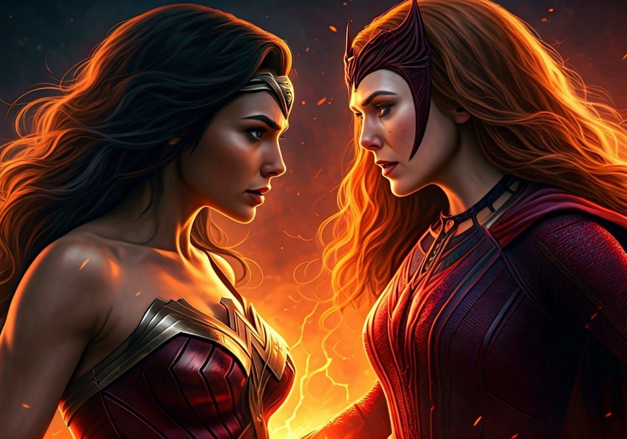 Wonder Woman and Scarlet Witch: Cinematic Clash
