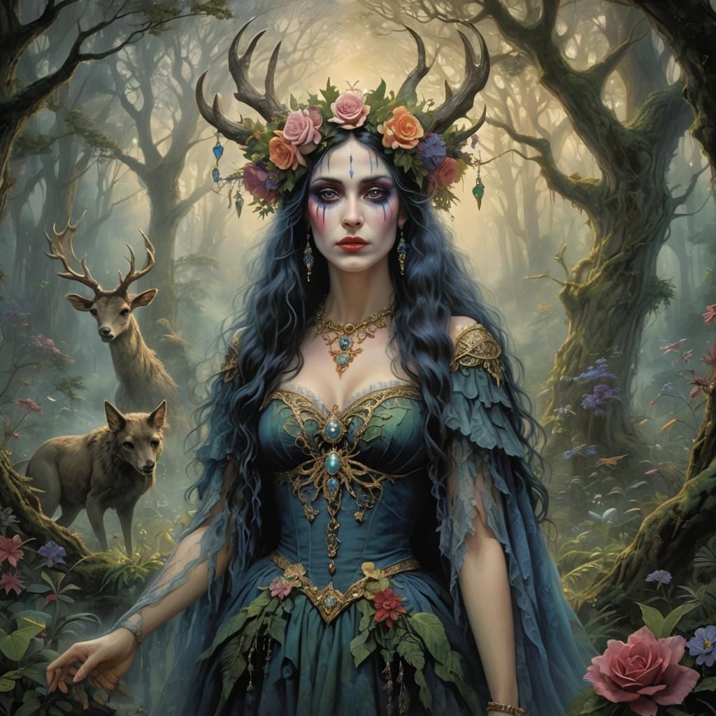 A surreal and captivating illustration featuring the enigmat...