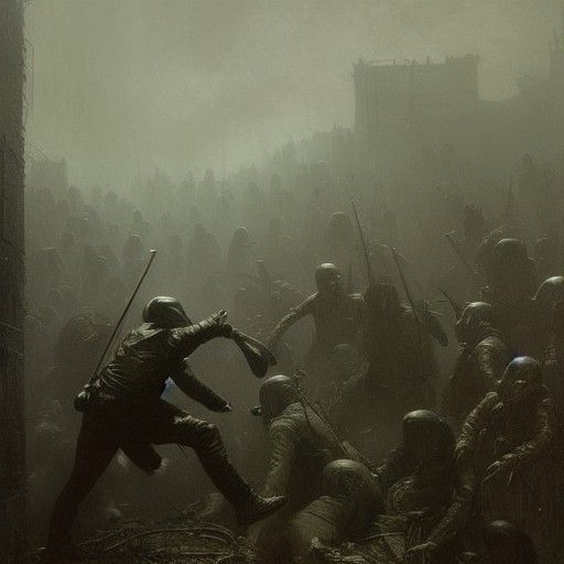 Cinematic Paintball Action in Gothic Horror Style