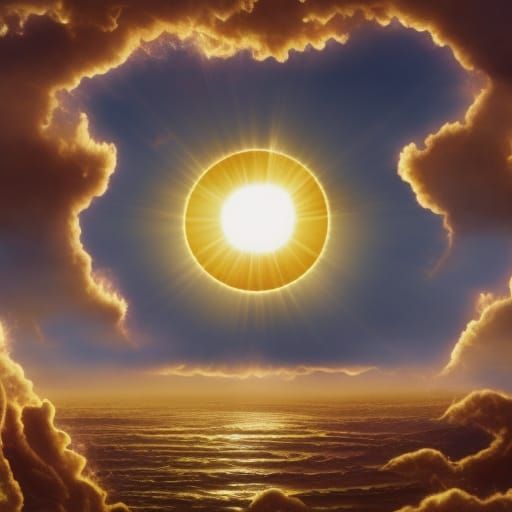 Stunning Solar Eclipse Corona: Detailed Digital Matte Painti...