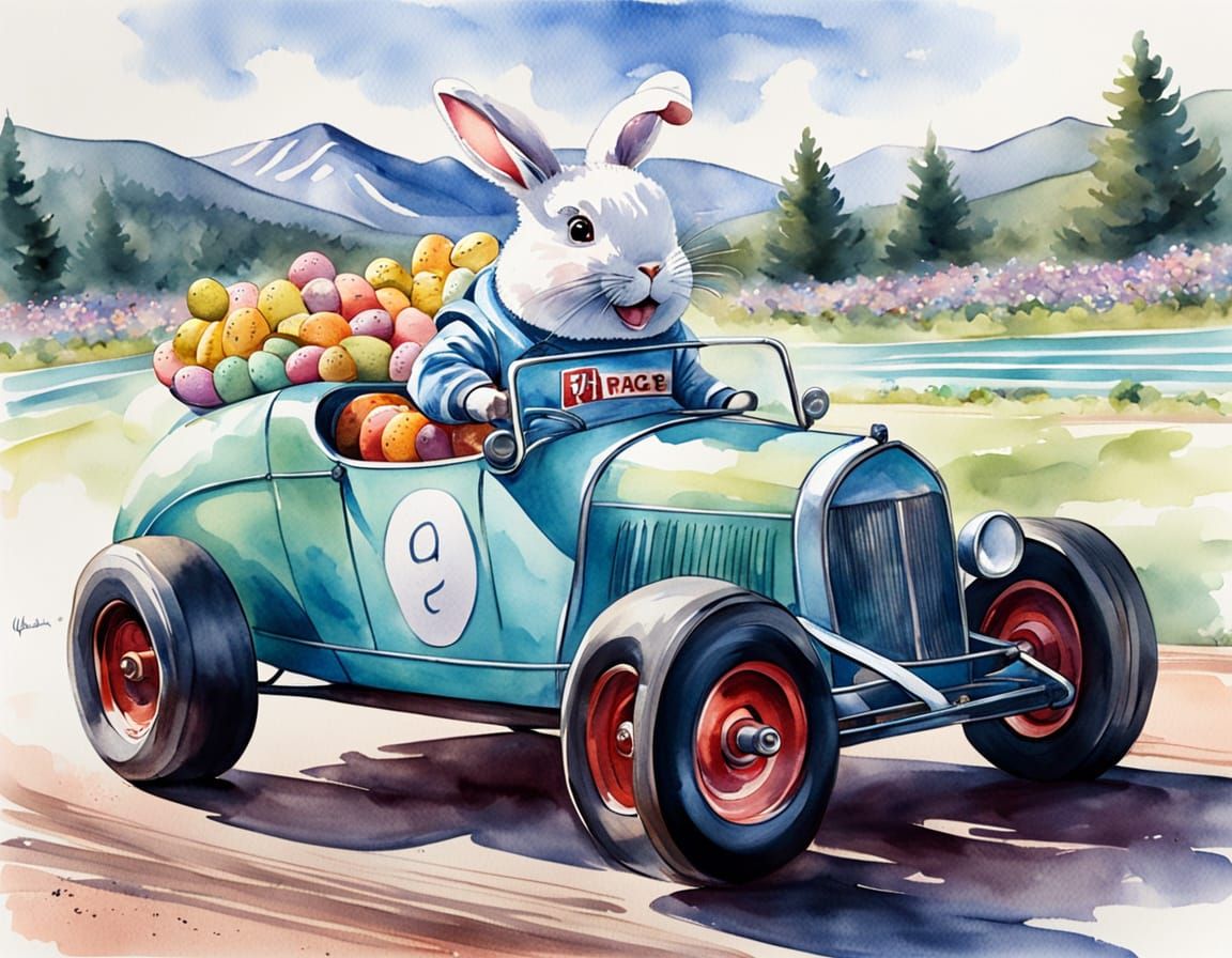 Colorful Easter Peep Candy Speeds Around the Track in a Vibr...