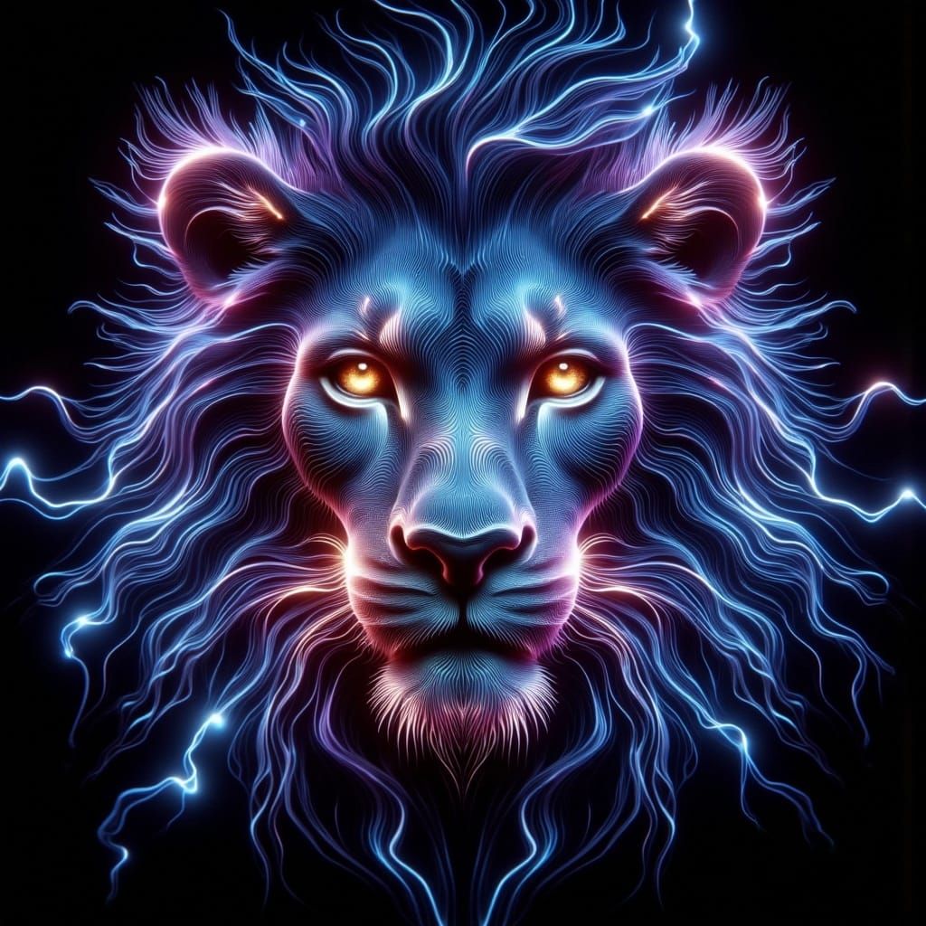 Lightning Lion Glitchcore Masterpiece in HD