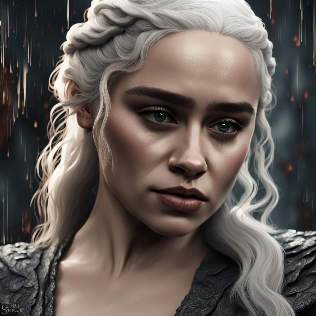 Daenerys Targaryen Portrait in Film Noir Lighting