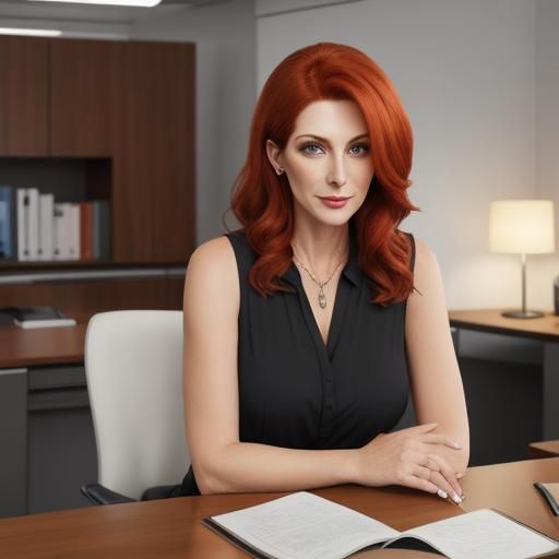 Professional Woman at Her Office Desk