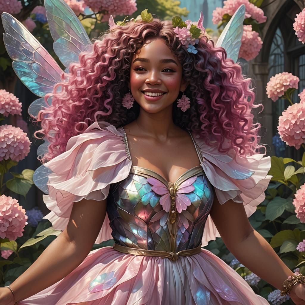 Plus-Size Woman with Fairy Wings in Fantasy Art