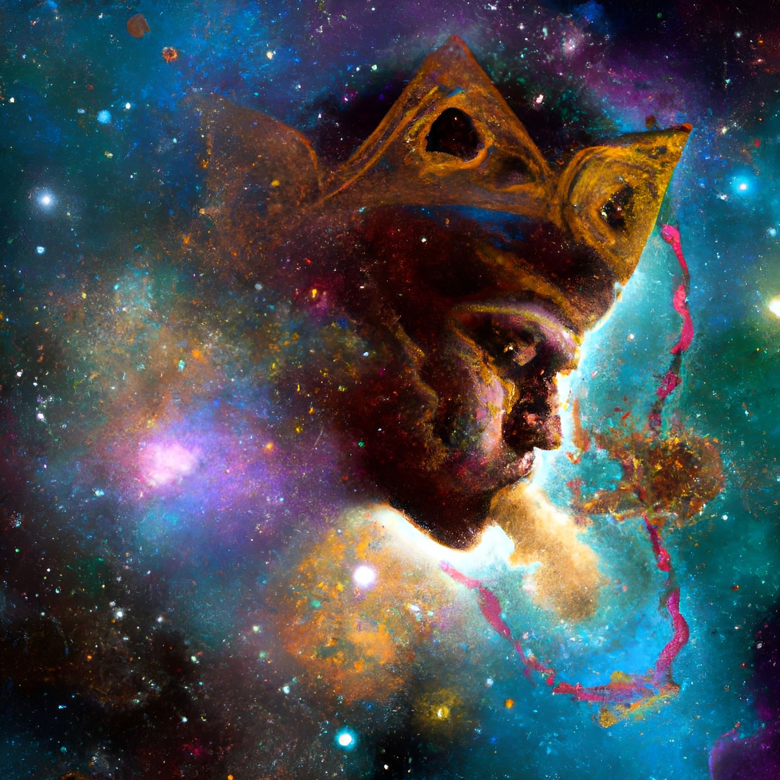 Mayan God's Breath Creates a Universe: Digital Art