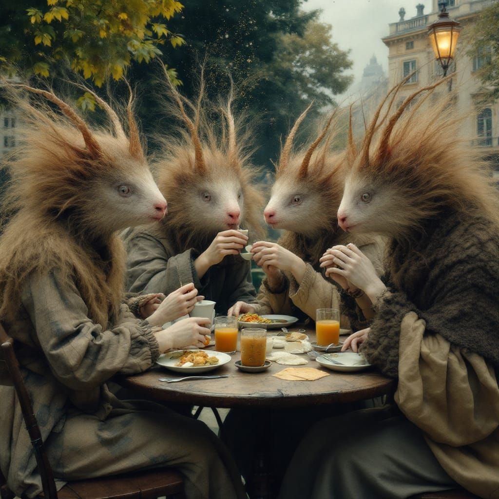 Modern City Lunch Inspired by Bosch, Hyperrealism