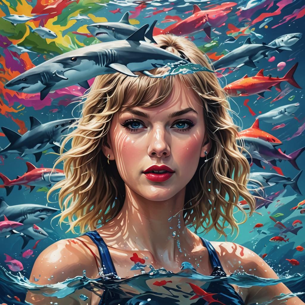 Taylor Swift Shark Week Album Cover: Swim Now