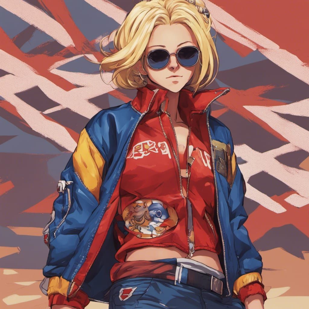 Anime Character Kujo with Bandana and Sunglasses