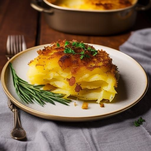 Golden Potatoes Dauphinoise Food Photography