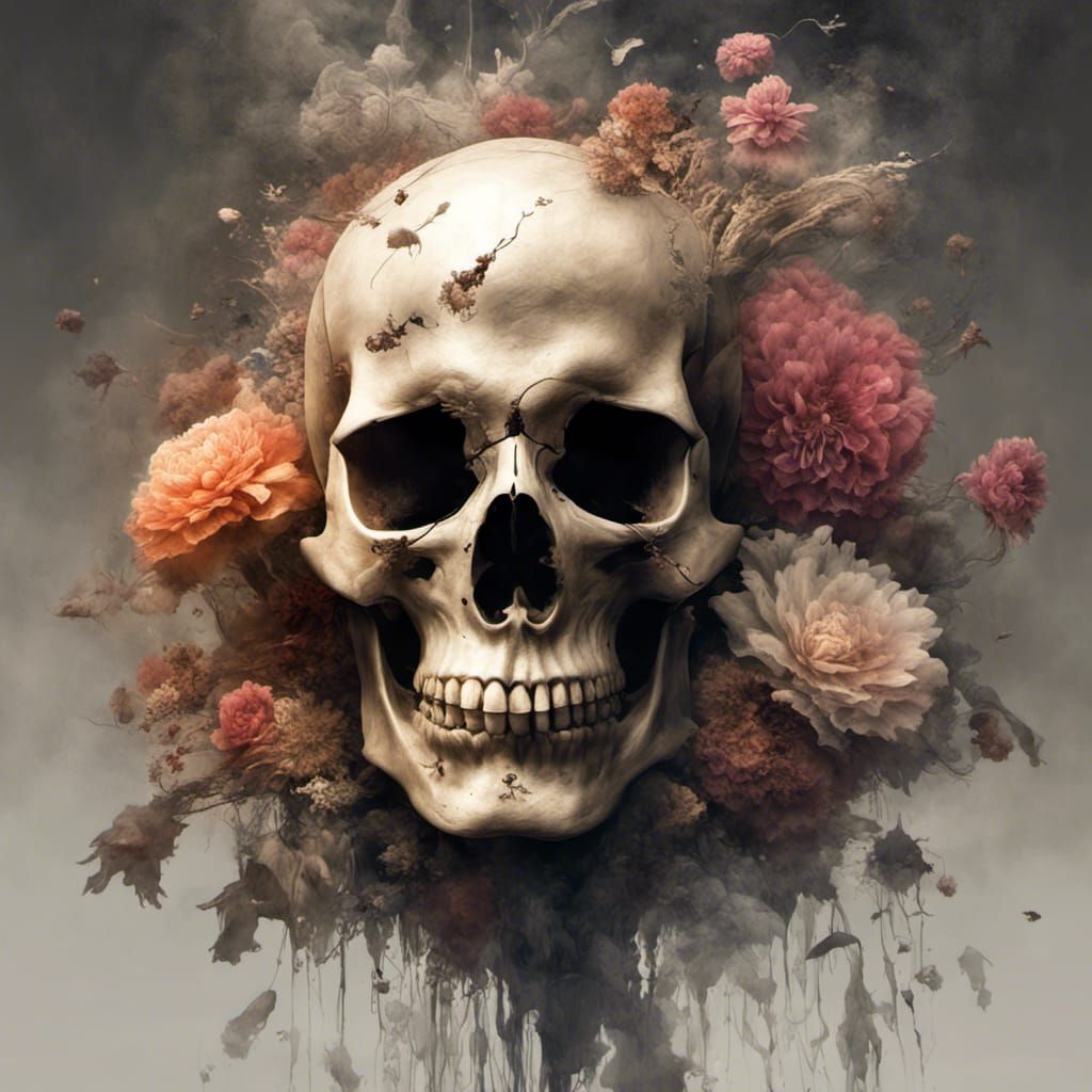 Blossoming Decay: Skulls in Full Bloom