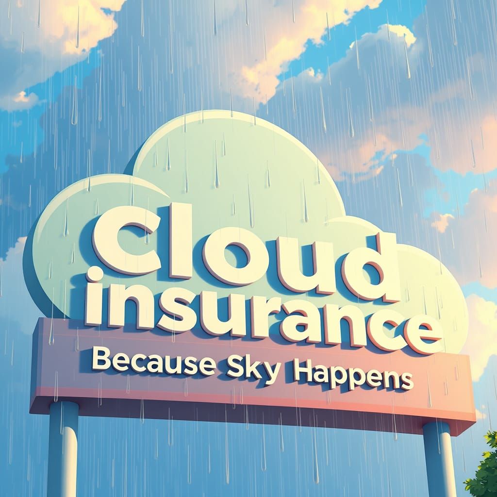 Cloud Insurance Sign in Vibrant Studio Ghibli Style
