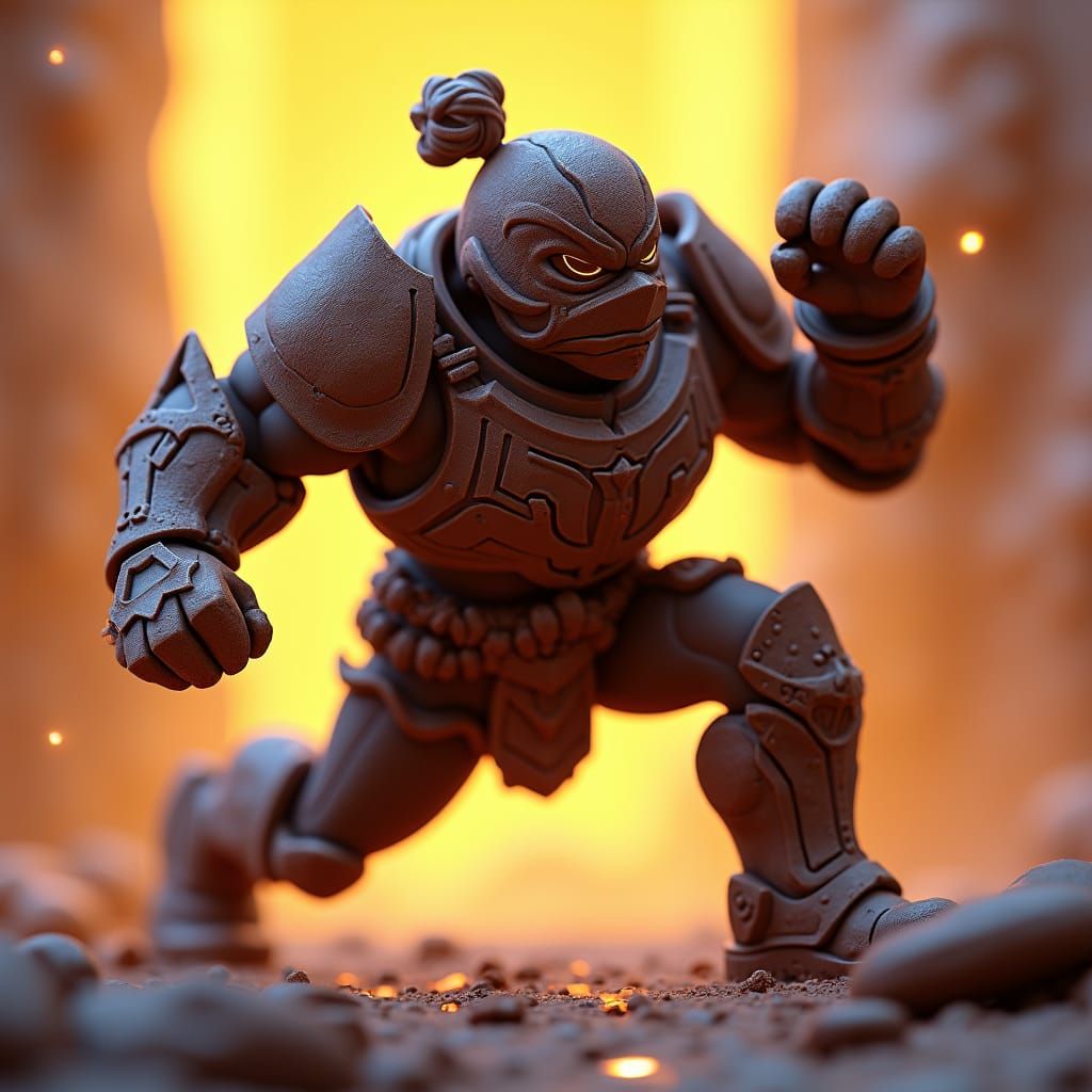 Dark Chocolate Cookie Mid-Battle: 3D Render