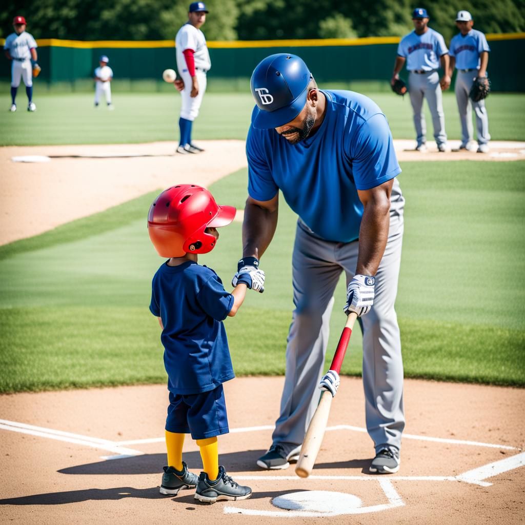 Father and Son T-Ball Practice
