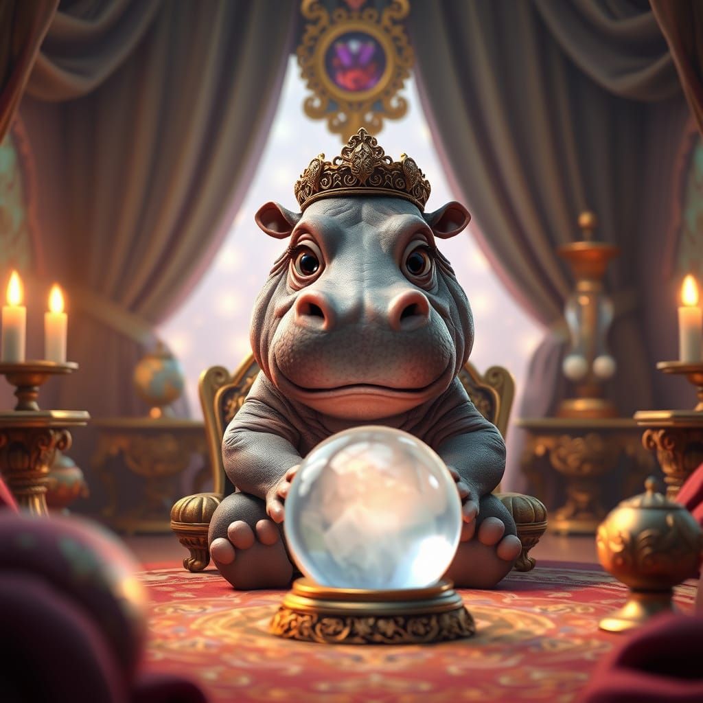 Enchanted Nilpferd Seeress in Luxurious Chamber