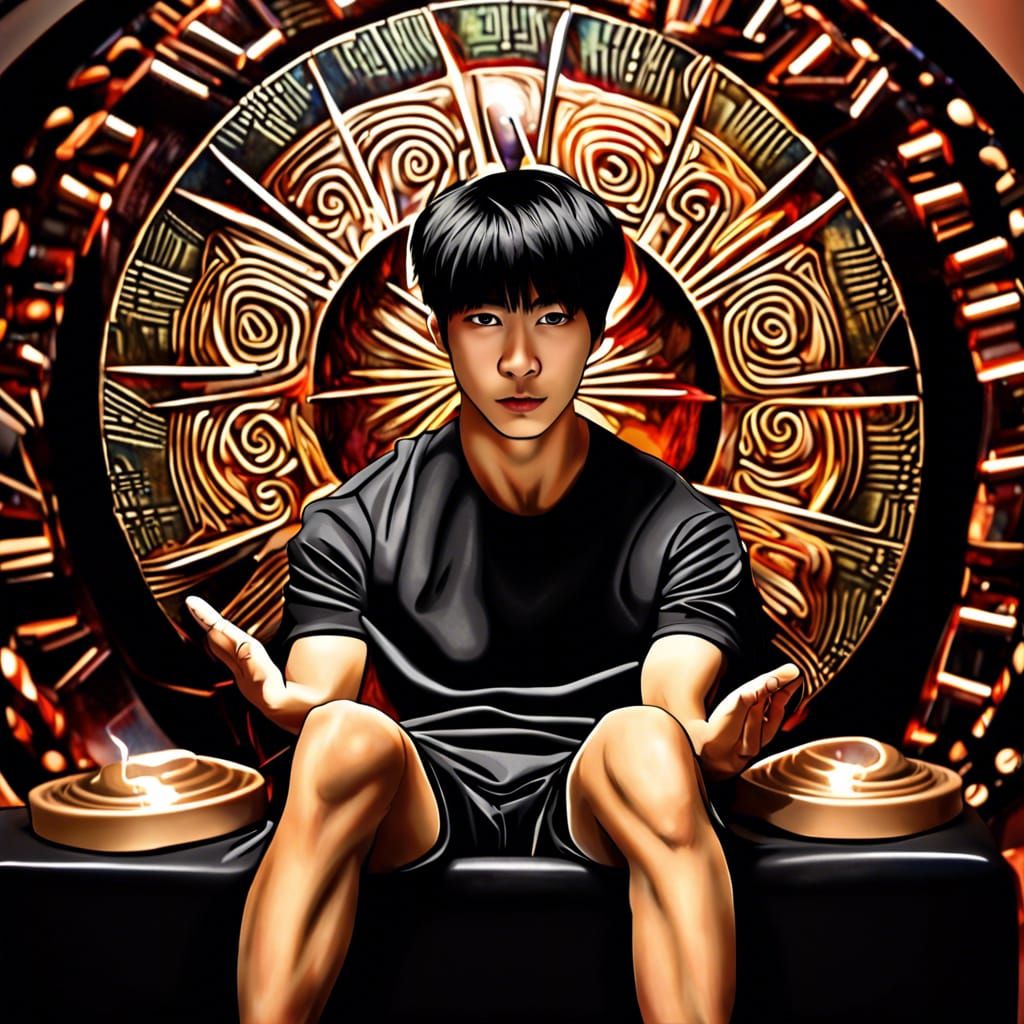 Hypnotized Korean Man in Trance