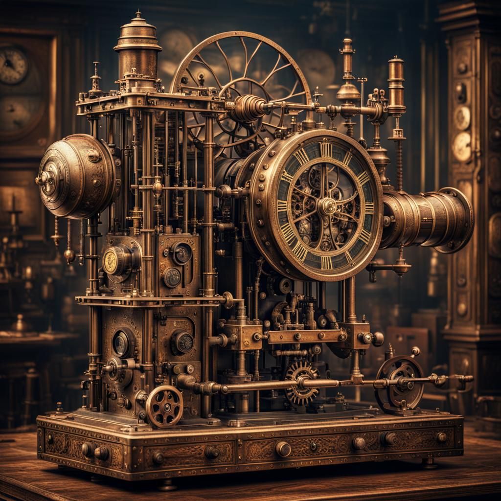 Antique Steampunk Telegraph Machine: Digital Matte Painting
