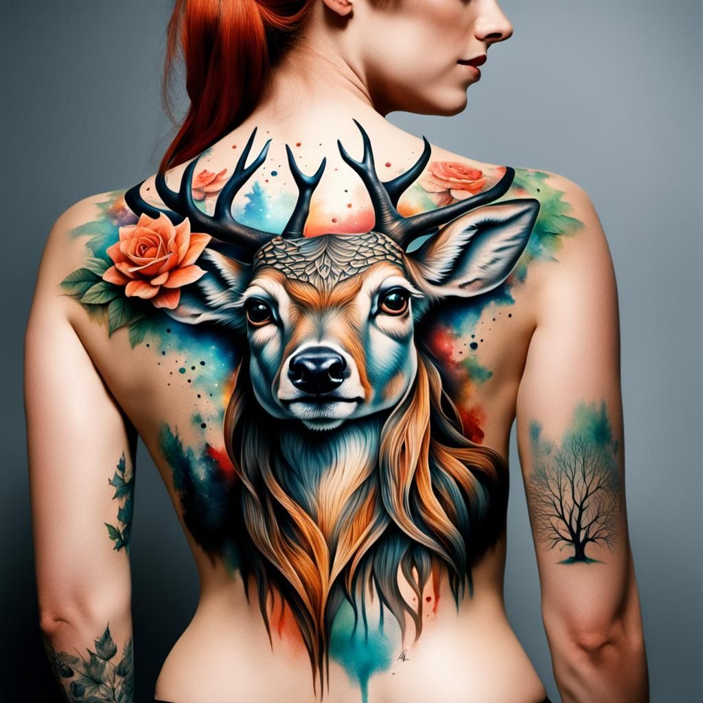 Tatouage de La biche de Cérynie