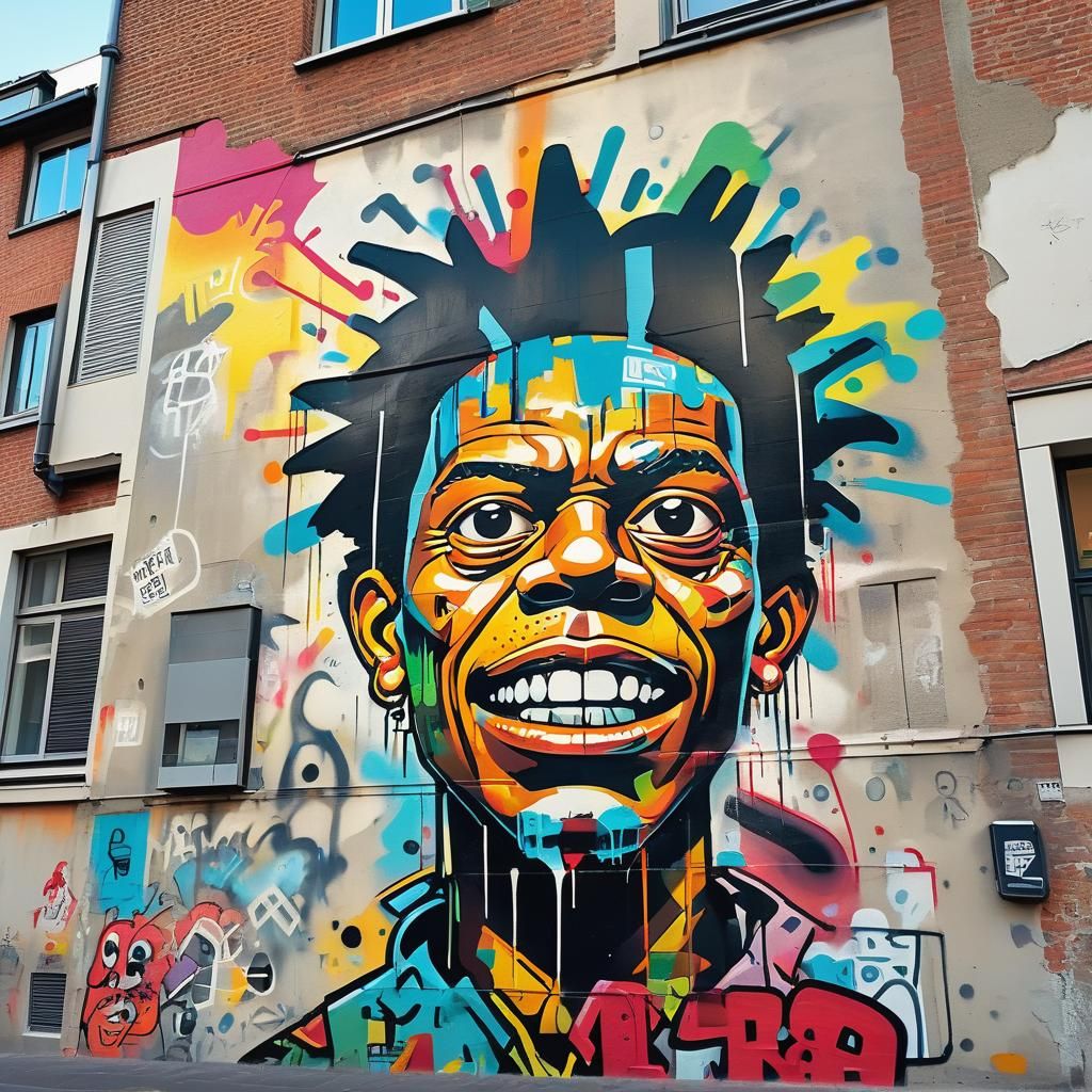 Colorful Street Art Mural in Brussels