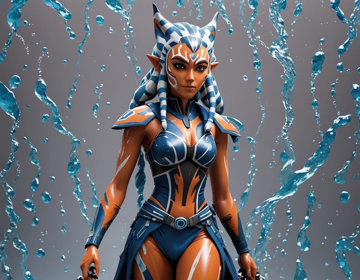 Ahsoka Tano as a Blue Slime Girl