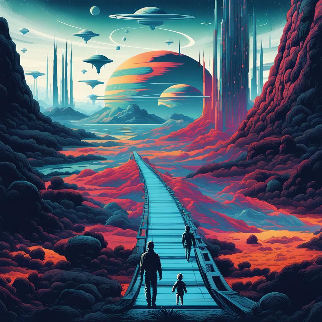 Utopian Future Supervised by Aliens: Pop Art Print