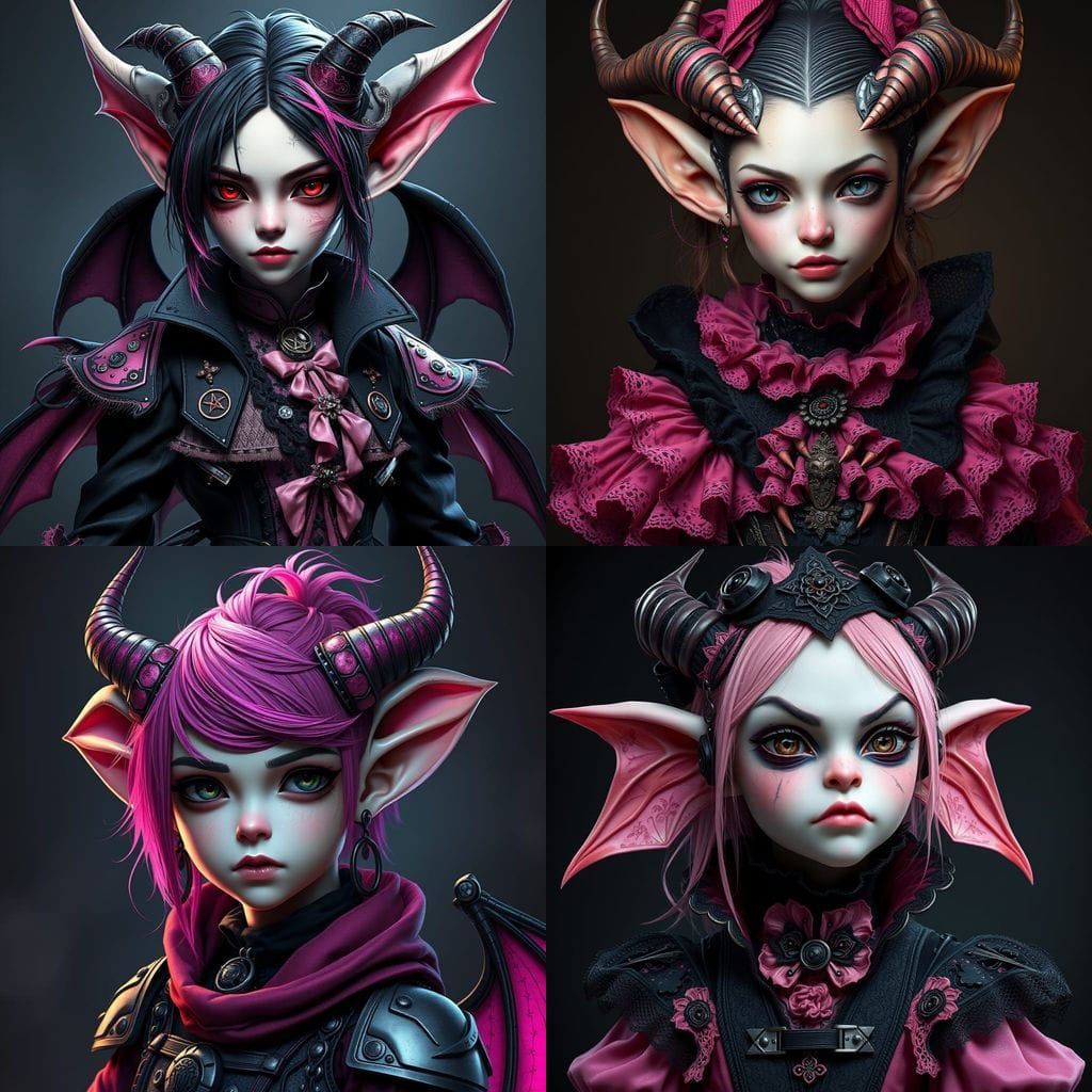 Gothic Goblin Goddess in Triadic Hues