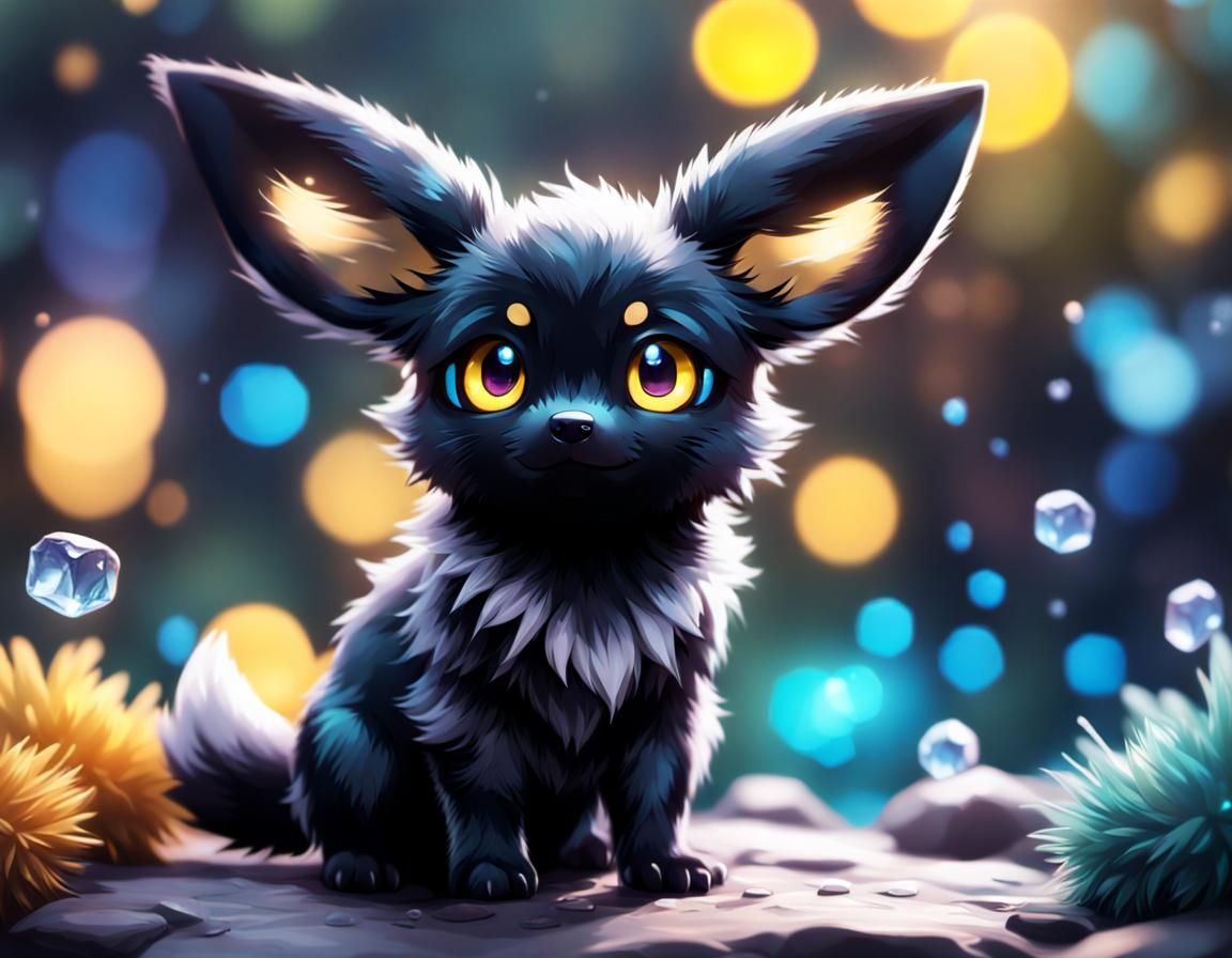 Adorable Umbreon in Hyperrealistic Professional Photo