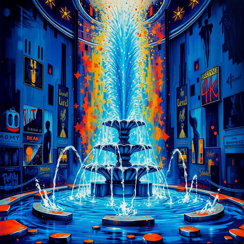 Fountain of Eternity in Vivid Graffiti Art Style