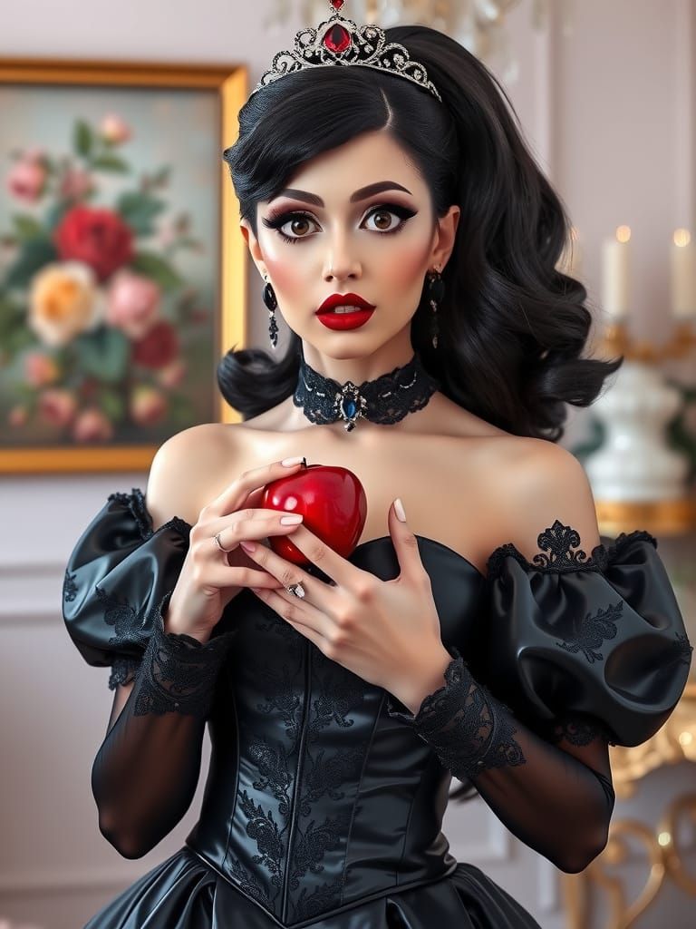 A man-sissy dressed in an elegant latex black gown, resembli...