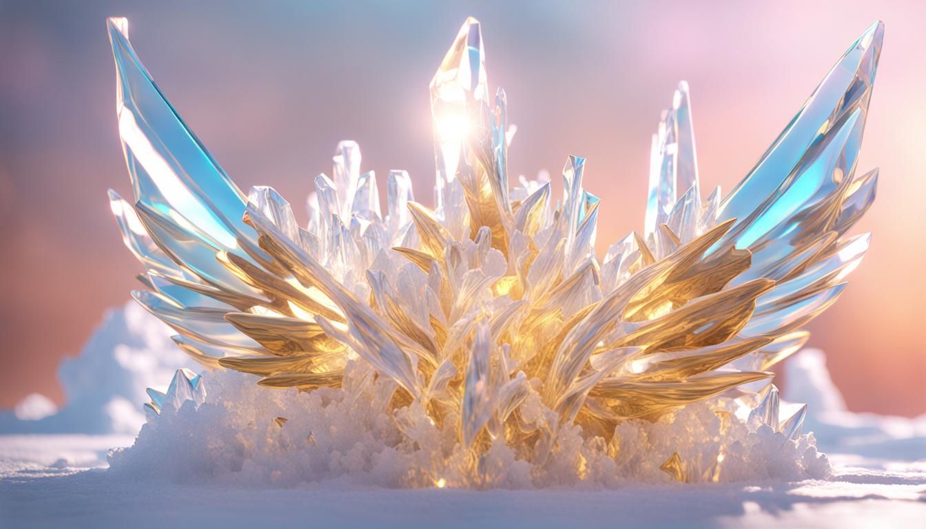 Ethereal Ice Sculptures in Vaporwave Style, 8K