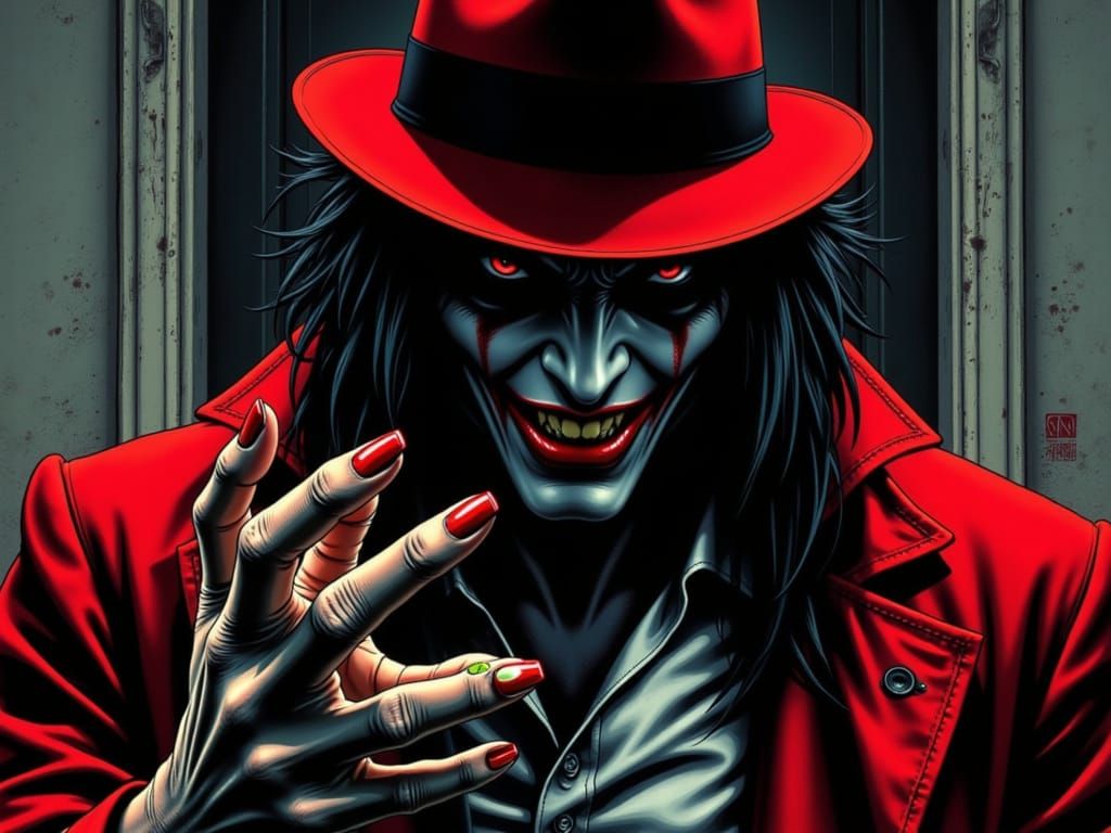 Eerie Vampire Lord Alucard Stares Ahead with an Eye in Hand