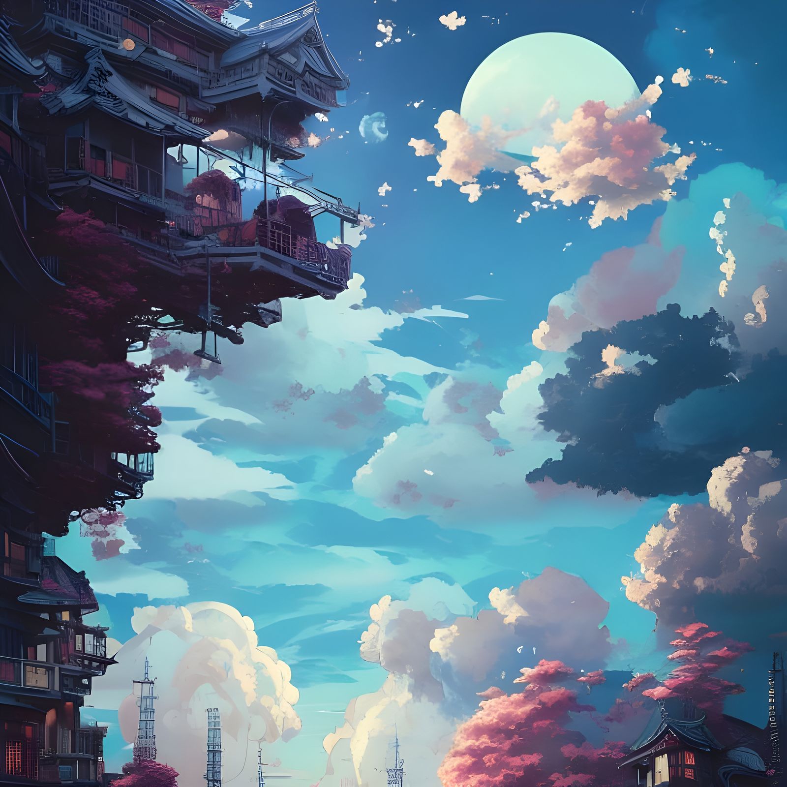 Japanese Cloudscape Photoillustration in 8K Resolution
