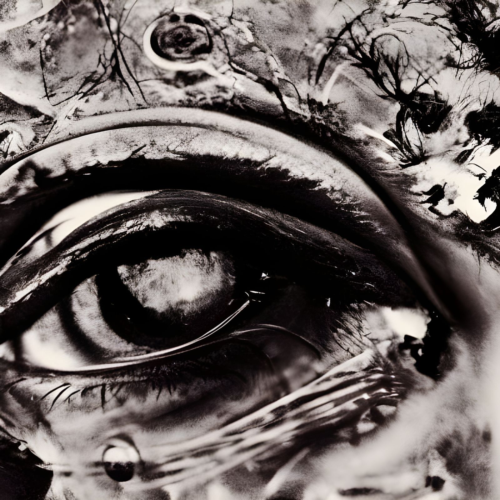 Surreal Eyes with Alien-Tech and Antlers