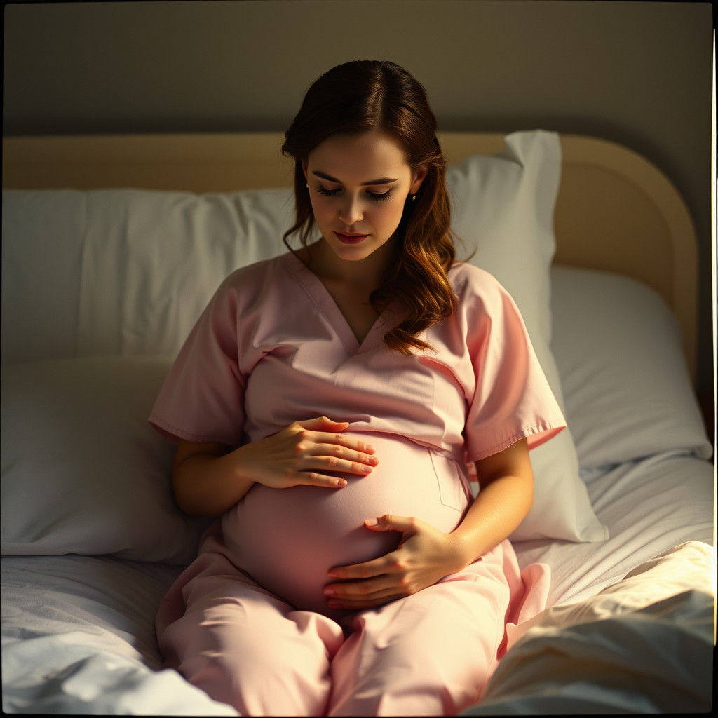 Emma Watson Pregnant in Hospital: Cinematic Portrait