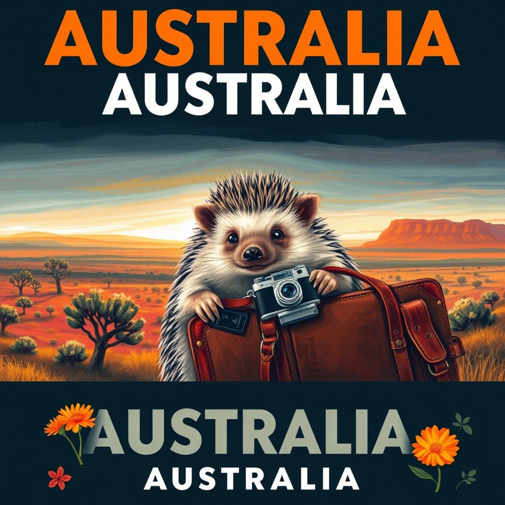 Hedgehog's Australian Outback Adventure: Expressionist Trave...