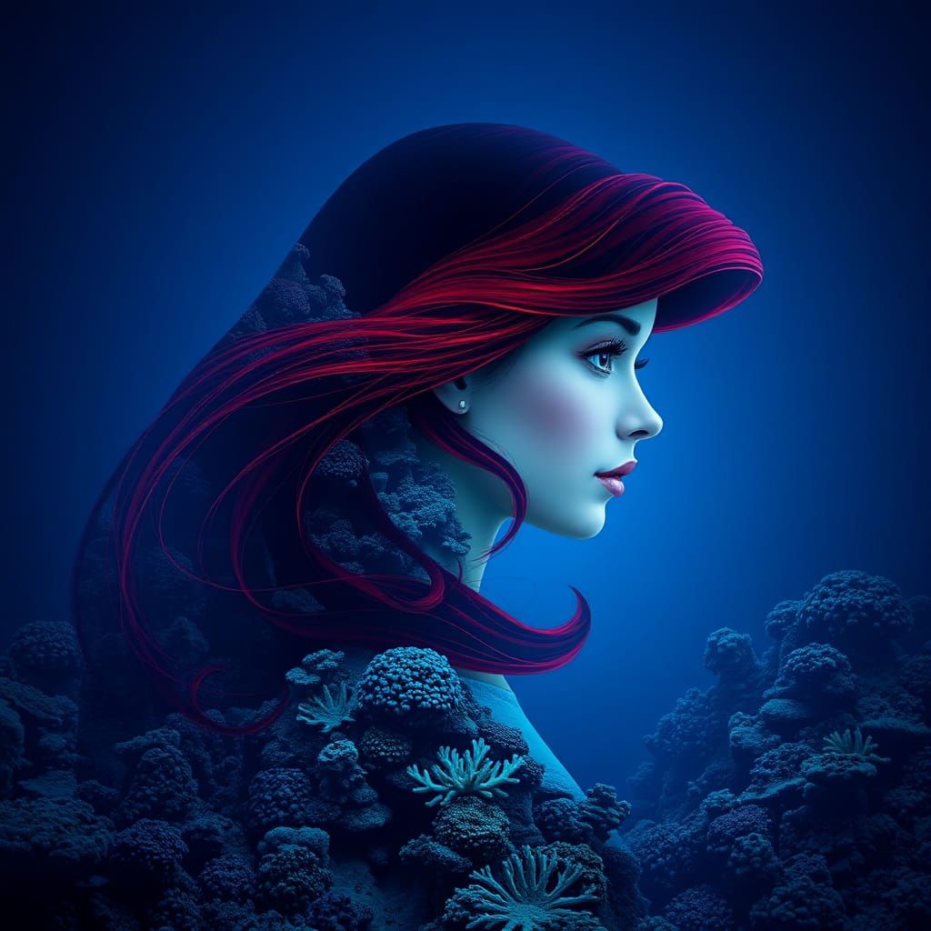 Ariel Double Exposure Portrait in Dreamlike Style