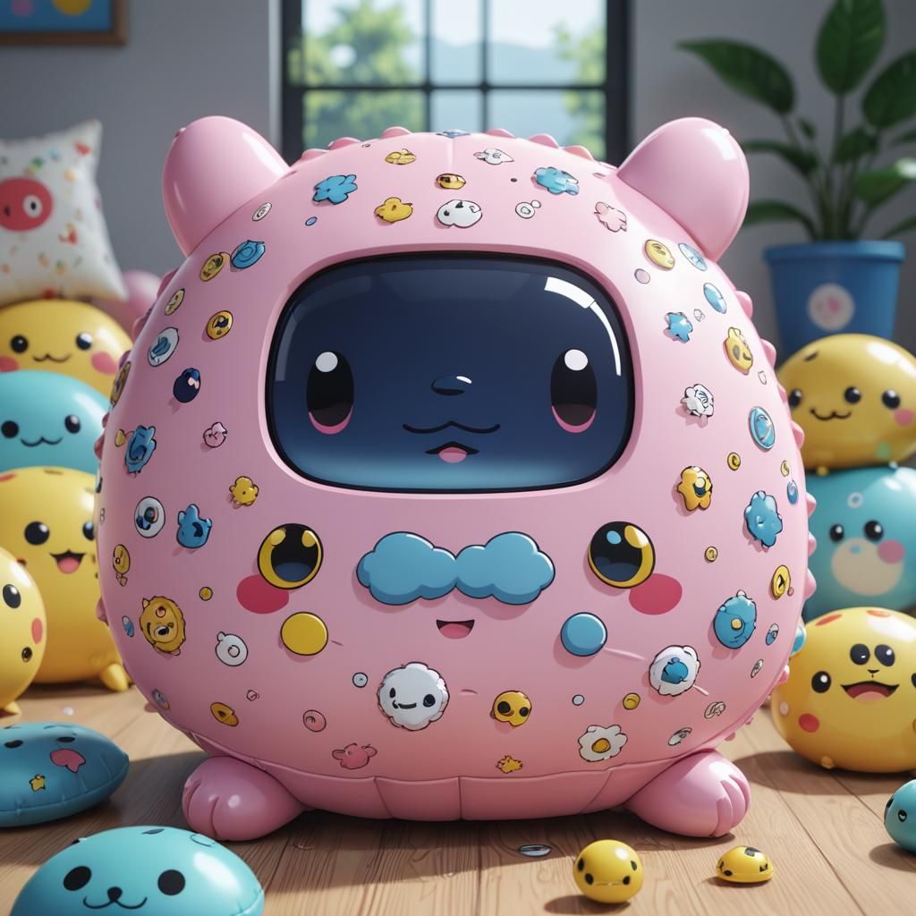 Virtual Pet Tamagotchi in 3D Anime Art