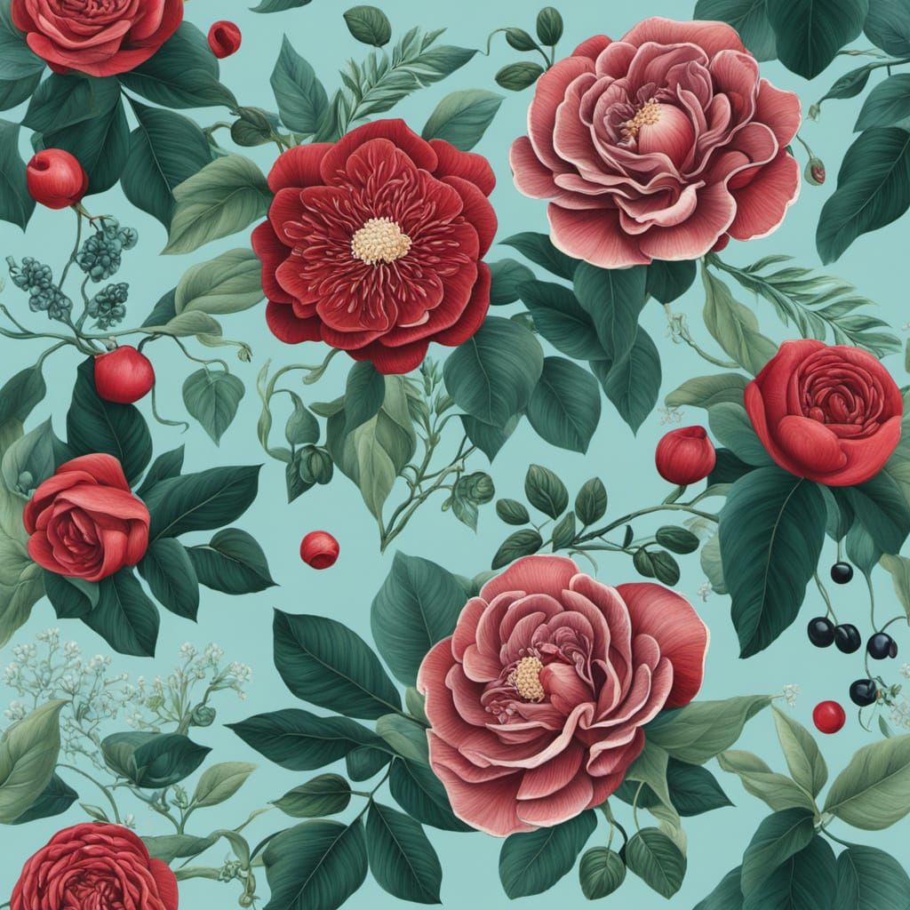 Surreal Minimalist Floral Arrangement with Jaguar Colors