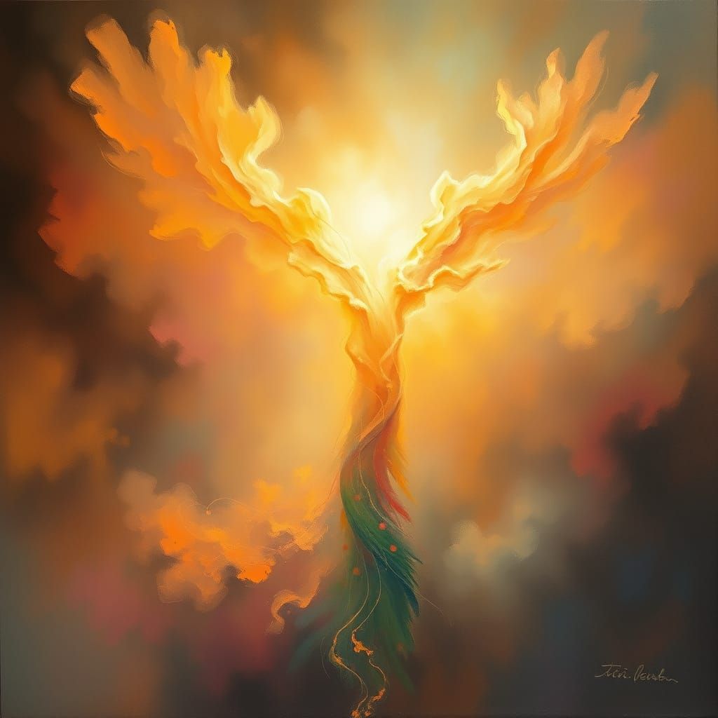 Ethereal Spirit Woven in Mist: Oil on Canvas